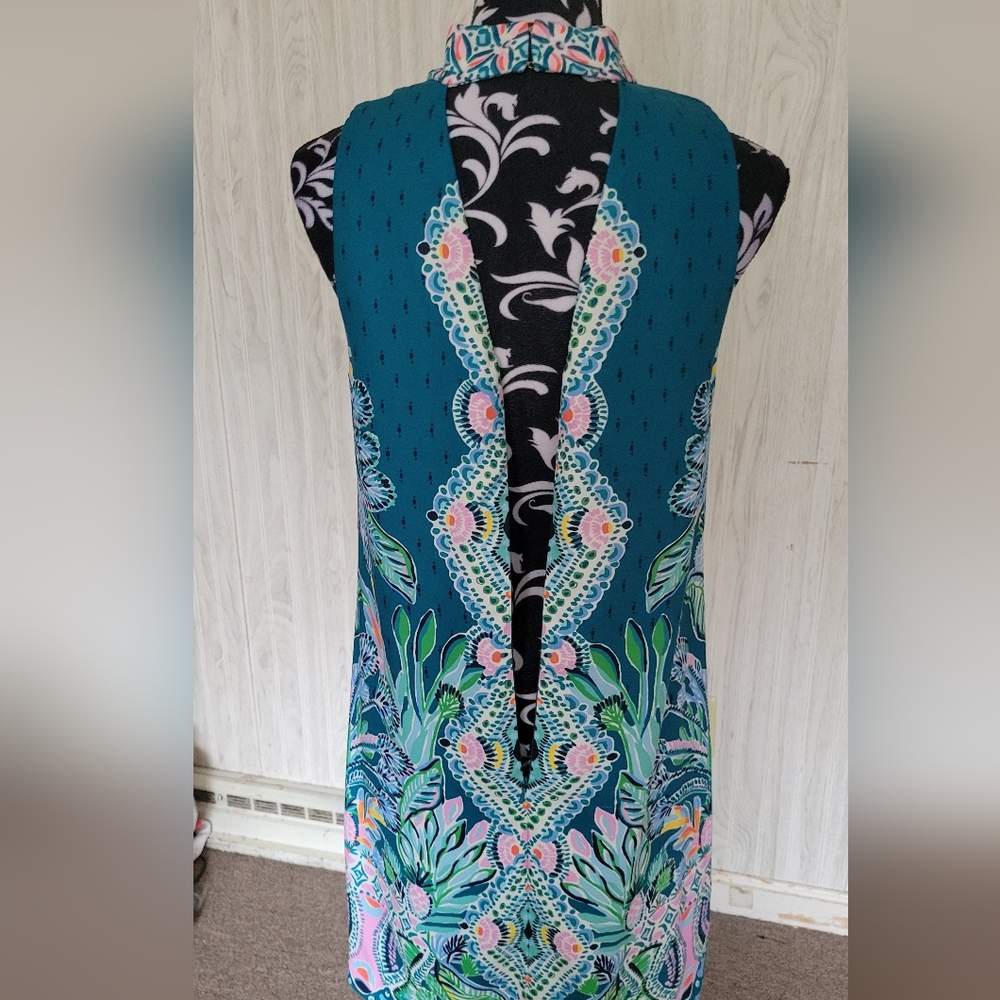 Lilly Pullitzer Brandi Valencia Teal Rain Florist Shift Dress Sz 6 - Picture 6 of 16